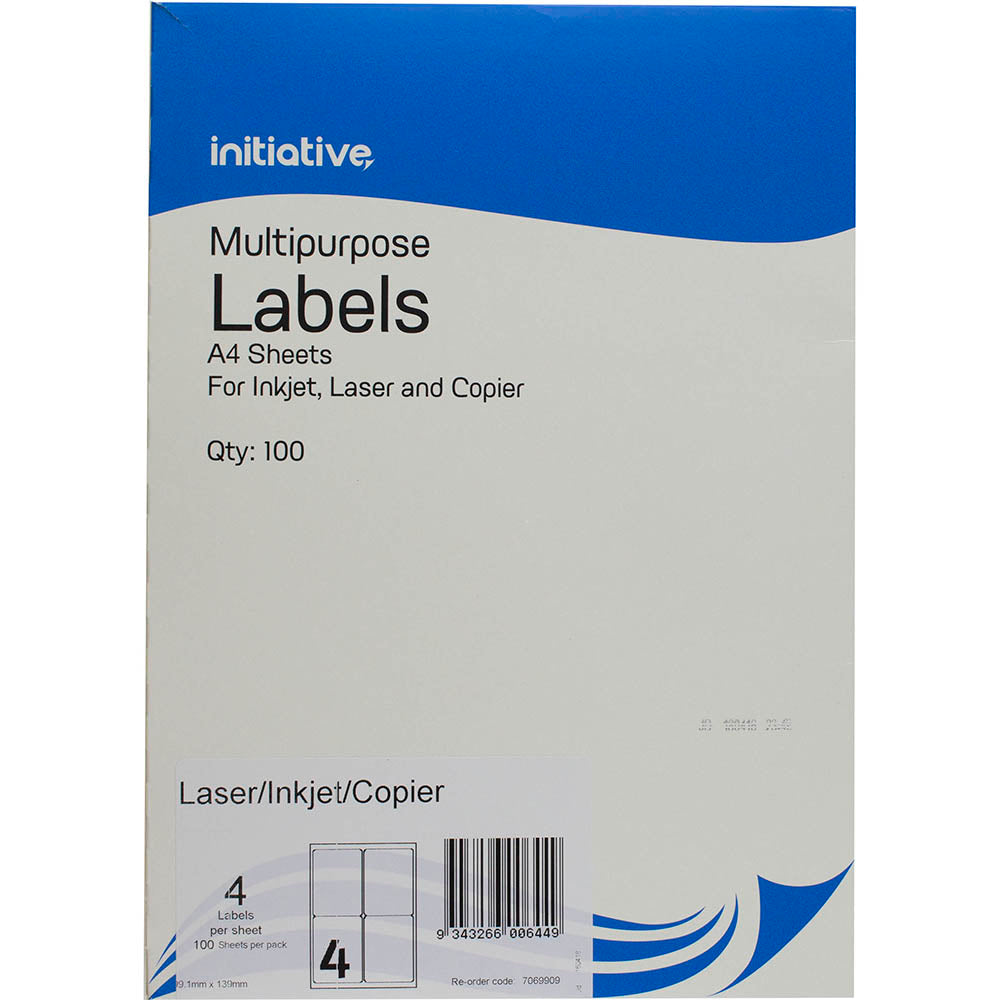 A4 Adhesive Labels Sheet 100 per pack